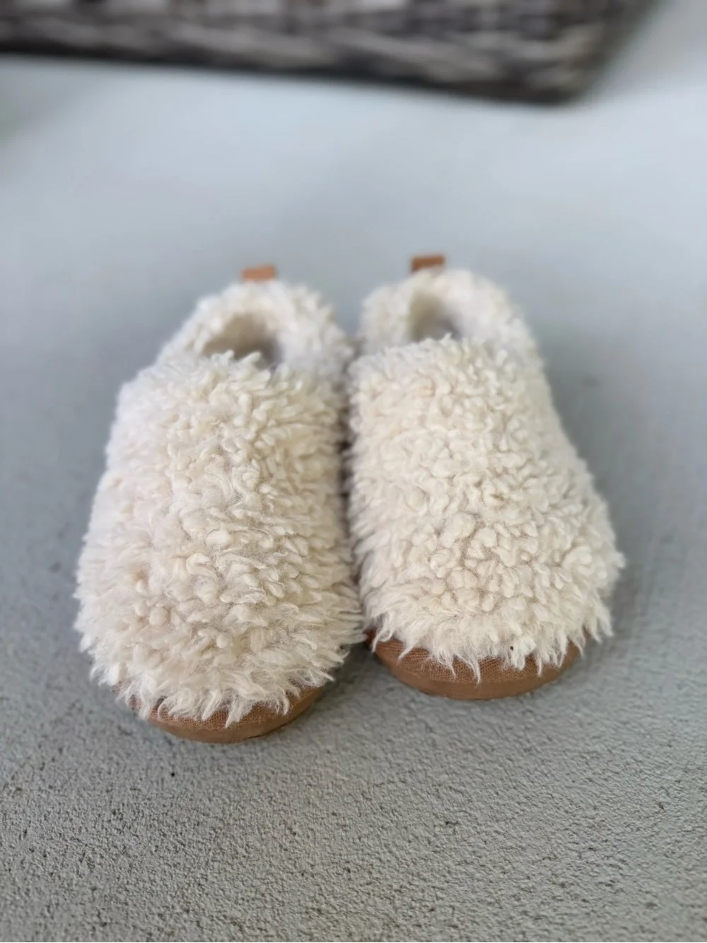Cat & Jack Cream Fuzzy Slip-On Kids Shoes